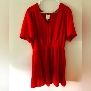 Flutter sleeve dress Knox rose red L